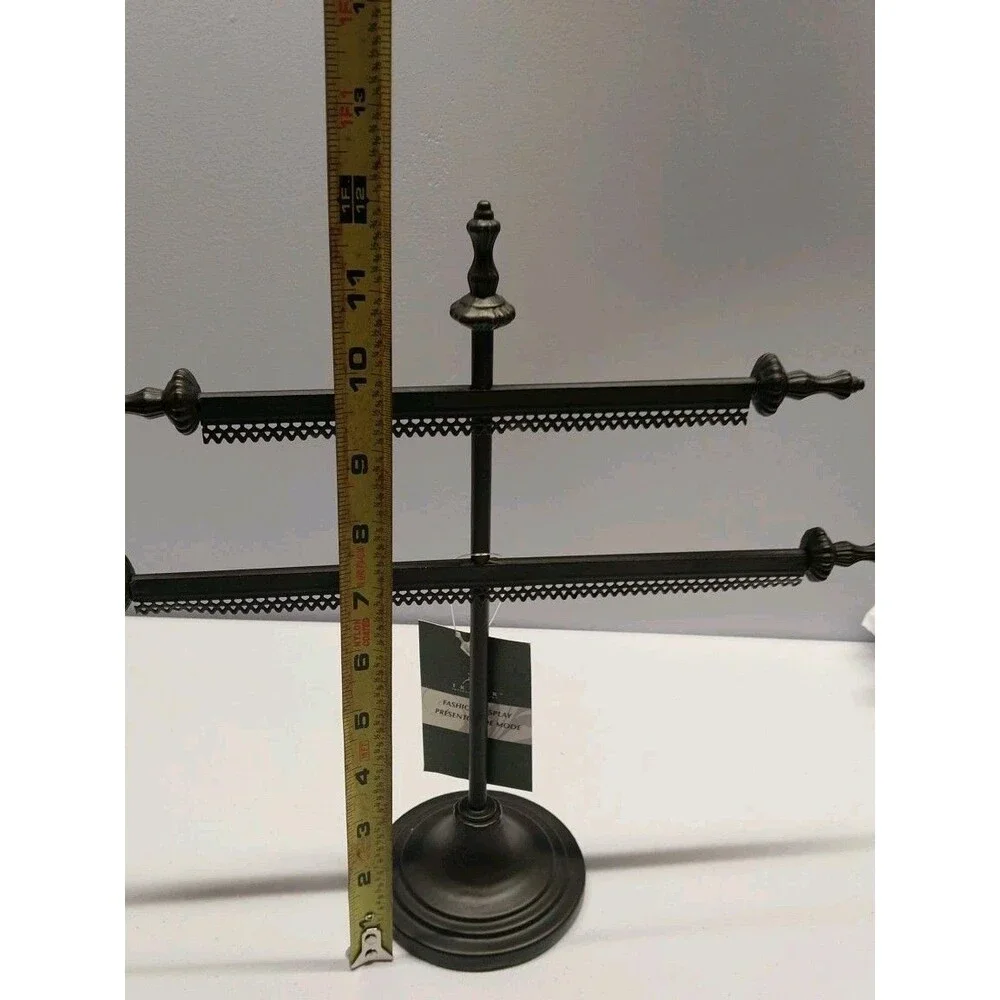 Tripar 2 Tier Metal Jewelry Display Stand Bracelet Watch Holder Black Retail